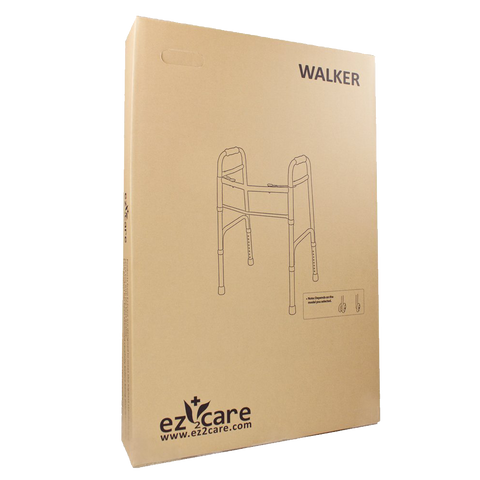 Ez2care Deluxe Two Button Folding Walker with 5-Inch Wheels